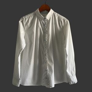 Bariloche Palm Leaf Print Button Down Shirt Casual Blouse Top Women's Size L